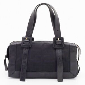GIVENCHY Black Monogram Canvas and Leather Satchel Vintage Y2K